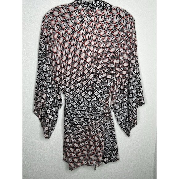 Natori Josie Kimono Robe Coverup Topper Womens Medium Wrap Geometric Rayon M - Picture 2 of 12